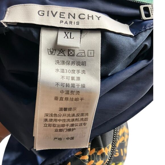 Givenchy Men XL Blue Reversible Full Zip Windbreaker Jacket Designer Lightweight - Picture 4 of 14